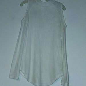 Decree Snow White Cold Shoulder Sweater